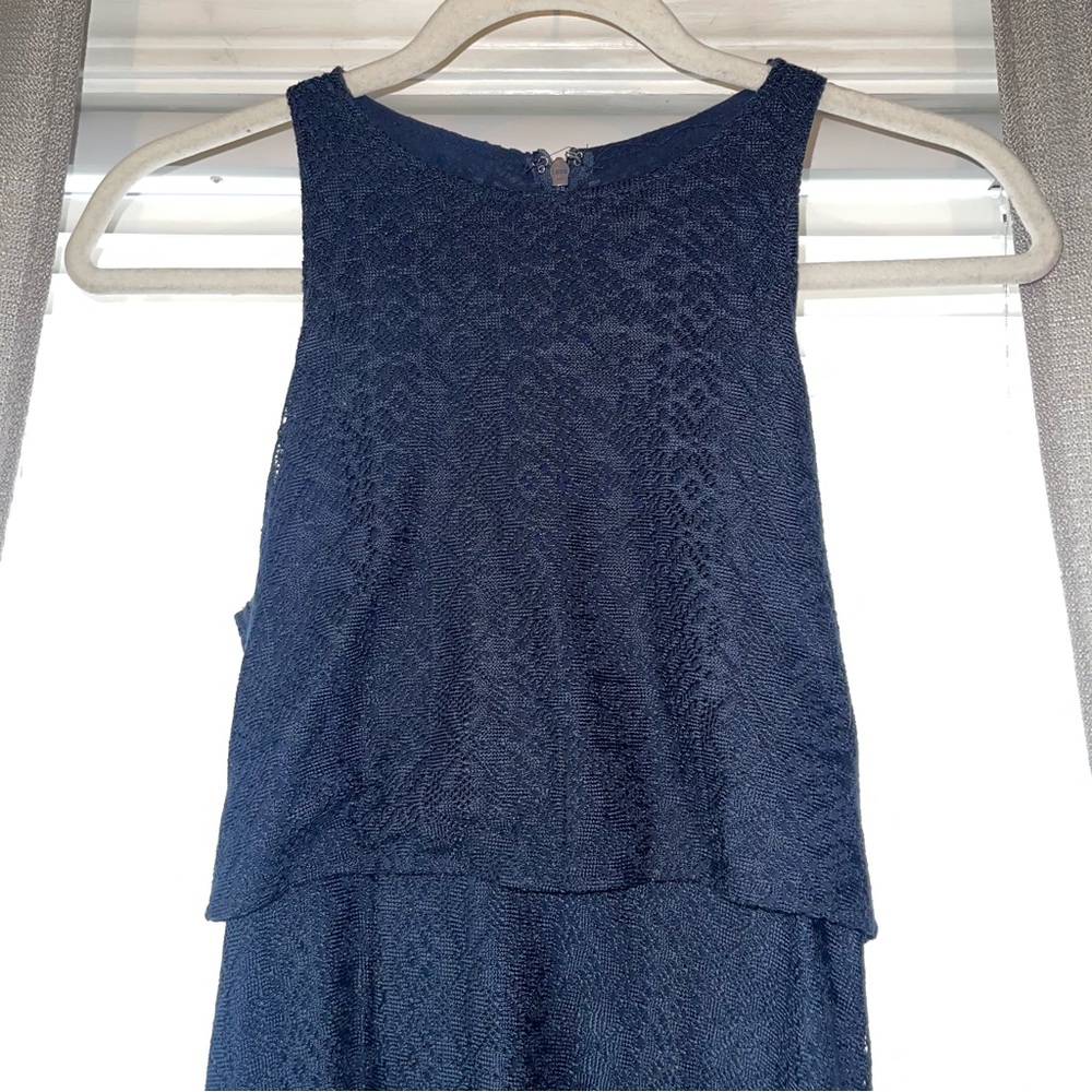 Abercrombie & Fitch Women's Two-Tier Lace Dress Navy